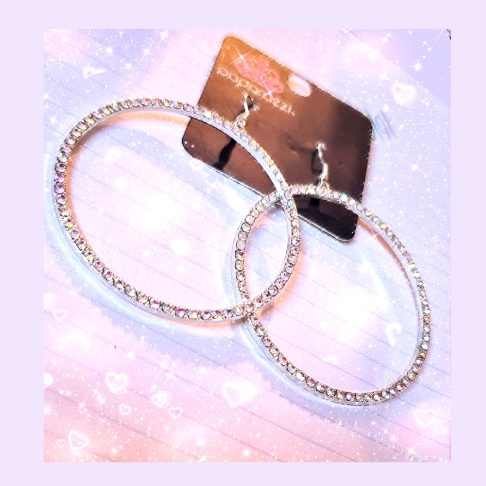 Sparklie circle hoop ear rings.